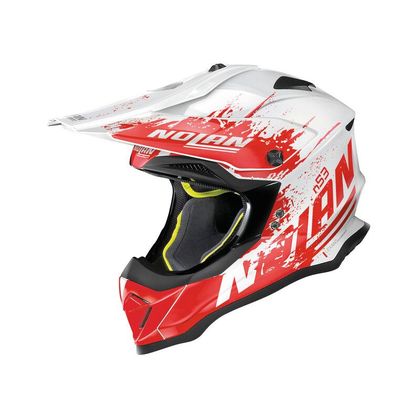 Casco de motocross Nolan N53 - SAVANNAH - METAL WHITE RED 2020 Ref : NL1154 