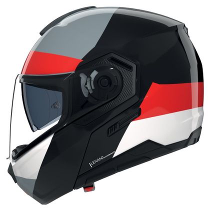 Casque modulable Nolan N90-3 BLOCCO - Noir / Rouge Ref : NL1765 