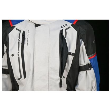 Veste Moto LS2 NARVIK - Gris / Bleu