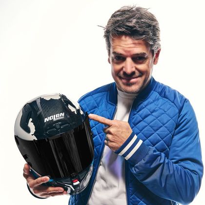 Casque Nolan X-804 RS - ULTRA CARBON - REPLICA C. CHECA 30th ANNIVERSARY - Carbone / Blanc