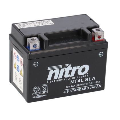 Batería Nitro YT4L-SLA CERRADA TIPO ÁCIDO SIN MANTENIMIENTO/LISTA PARA USAR