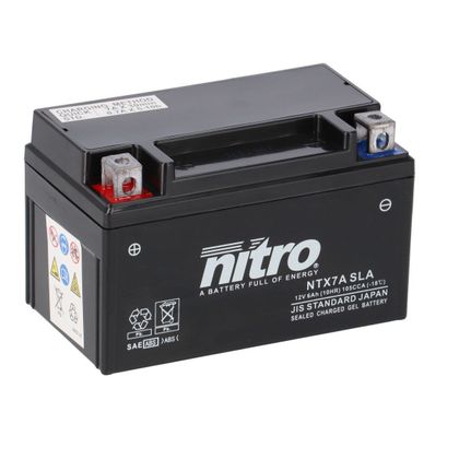 Batería Nitro YTX7A-SLA CERRADA TIPO ÁCIDO SIN MANTENIMIENTO/LISTA PARA USAR