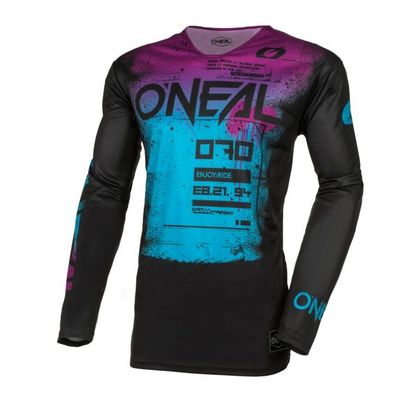 Camiseta de motocross O'Neal MAYHEM - SCARZ V24 2023 - Negro / Azul Ref : OL1974 