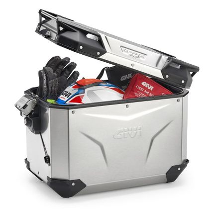 Givi OUTBACK EVO 48L ANODISE LINKS ZONDER SLOT (SLOT SLR..) Zijkoffer Universeel - Grijs