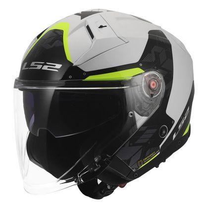 Casque jet LS2 OF603 INFINITY II NIGHTLINE - Jaune / Noir Ref : LS1450 