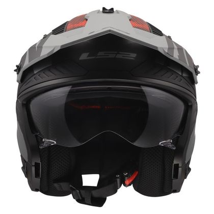 Casque jet LS2 OF606 DRIFTER - GAS - Gris / Rouge