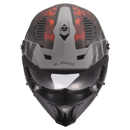 Casque jet LS2 OF606 DRIFTER - GAS - Gris / Rouge