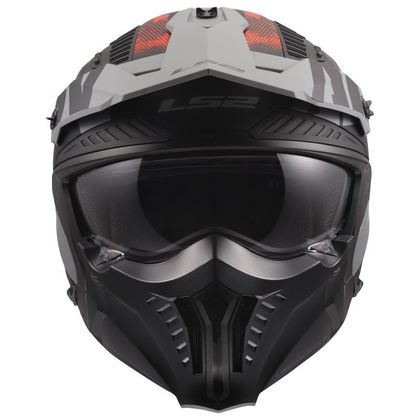 Casque jet LS2 OF606 DRIFTER - GAS - Gris / Rouge