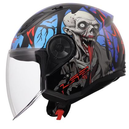 LS2 OF616 - AIRFLOW II - ZOMBIE II Jet-Helm - Schwarz / Rot