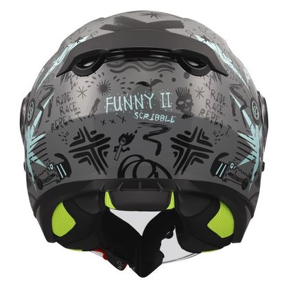 Casque jet LS2 OF622 FUNNY II - SCRIBBLE - Gris / Bleu