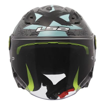 Casque jet LS2 OF622 FUNNY II - SCRIBBLE - Gris / Bleu