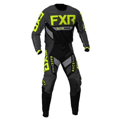Camiseta de motocross FXR PODIUM BLACK/CHAR/HI VIS 2021