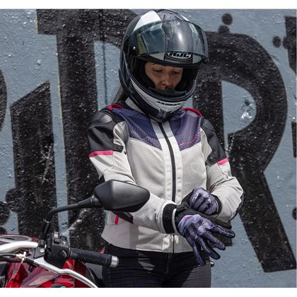 Macna ORCANO 2.0 - VROUWEN Motorvest - Grijs / Roze