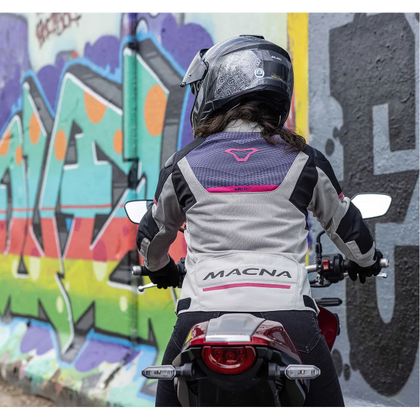 Macna ORCANO 2.0 - VROUWEN Motorvest - Grijs / Roze