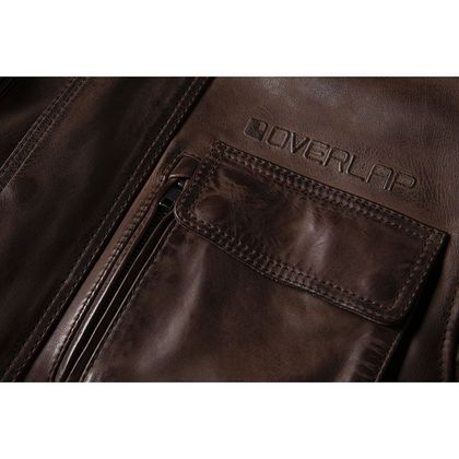 Veste Moto Overlap MAVERICK - Marron