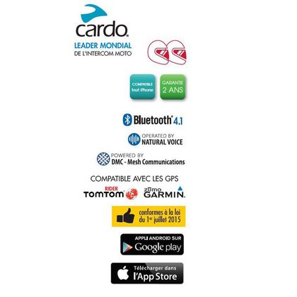 CARDO, interfono Mani libere Bluetooth Freecom 4X Duo, Nero