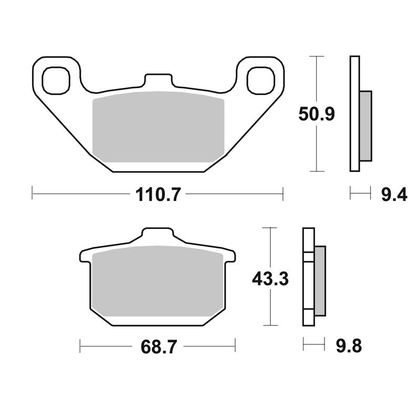 Plaquettes de freins SBS 557HF Organique avant/arrière (selon modèle) Ref : 557HF / 557000 