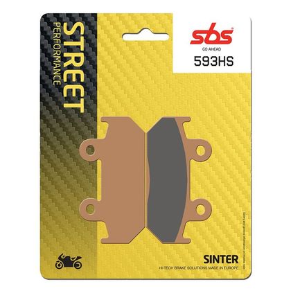 Plaquettes de freins SBS 593HS Sinter Métal Fritté avant/arrière (Spécial S selon modèle)