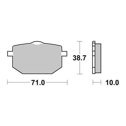 Plaquettes de freins SBS 596HF Organique arrière Ref : 596HF / 596000 YAMAHA 600 YZF-R6 (RJ03) - 1999 - 2002