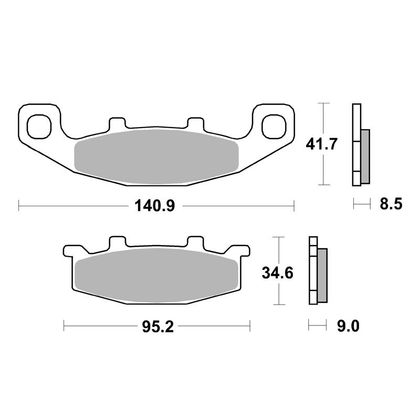 Plaquettes de freins SBS 597HF Organique avant/arrière (selon modèle) Ref : 597HF / 597000 