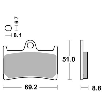 Pastillas de freno SBS 633LS metal sinterizado trasera Ref : 633LS / 633040 