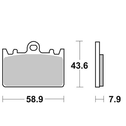 Plaquettes de freins SBS 666HF Organique avant Ref : 666HF / 666000 KAWASAKI 400 ZXR 400 (ZX400L) - 1991 - 1996
