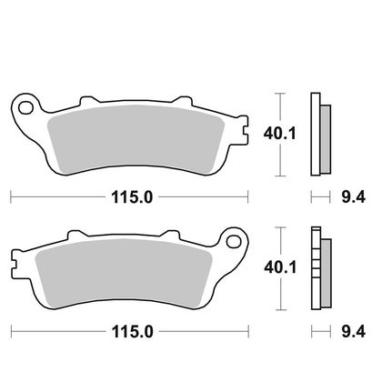 Plaquettes de freins SBS 722LS Sinter métal fritté avant gauche/arrière (Spécial ABS selon modèle) Ref : 722LS / 722040 