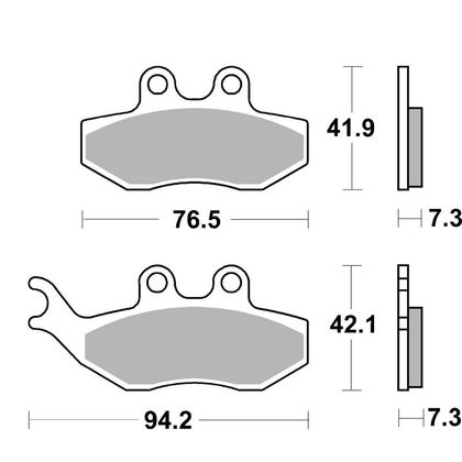 Pastiglie freni SBS 771HS Type Sinter métal fritté avant gauche/arrière (selon modèle) Ref : 771HS / 771070 