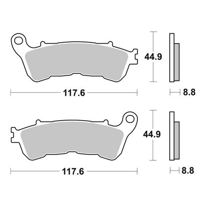 Plaquettes de freins SBS 828SP Sinter Métal Fritté EVO avant/arrière (Spécial ABS selon modèle) Ref : SBS828SP / 828120 