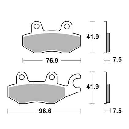 Pastillas de freno SBS 955HS delanteras de metal sinterizado Ref : SBS6032 / 955070 