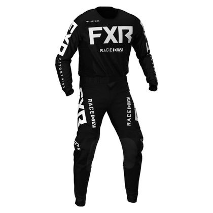 Camiseta de motocross FXR PODIUM BLACK/WHITE 2021 - Negro / Blanco