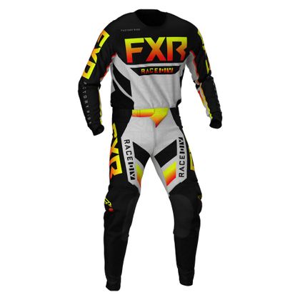Camiseta de motocross FXR PODIUM BLAKC/RED/HI VIS/ GREY AZTEC 2021 - Negro / Rojo