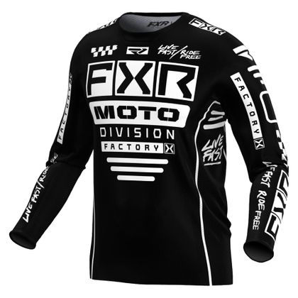 Camiseta de motocross FXR YOUTH PODIUM 24 - Negro / Blanco Ref : FXR0474 