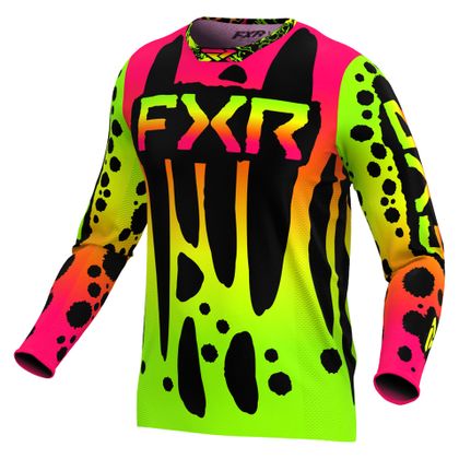 Camiseta de motocross FXR YOUTH PODIUM 24 - Rosa / Amarillo Ref : FXR0470 