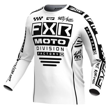 Camiseta de motocross FXR YOUTH PODIUM 24 - Blanco / Negro Ref : FXR0475 