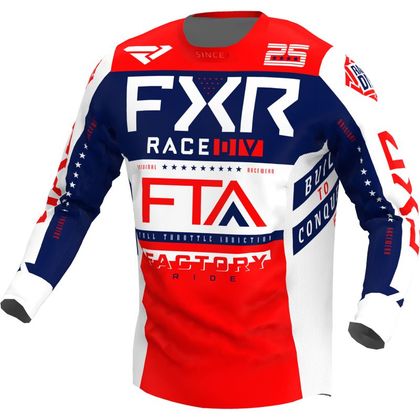 Camiseta de motocross FXR PODIUM GLADIATOR WHITE/RED/NAVY 2022 - Rojo / Azul Ref : FXR0153 