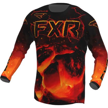 Camiseta de motocross FXR PODIUM MAGMA ENFANT - Negro / Rojo Ref : FXR0199 