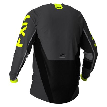 Camiseta de motocross FXR PODIUM BLACK/CHAR/HI VIS 2021