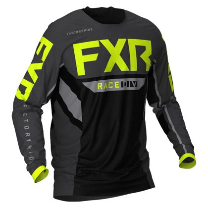 Camiseta de motocross FXR PODIUM BLACK/CHAR/HI VIS 2021 Ref : FXR0046 