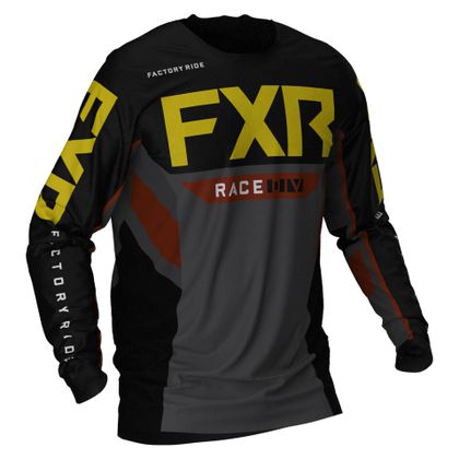 Camiseta de motocross FXR PODIUM BLACK/CHAR/RUST/GOLD 2021 - Negro / Gris Ref : FXR0044 