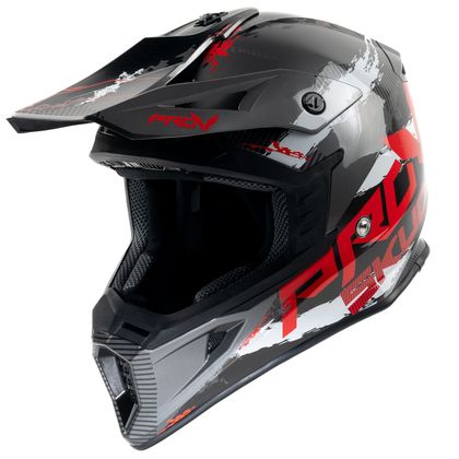 Casco de motocross Prov SKUD STO 2024 - Rojo / Negro