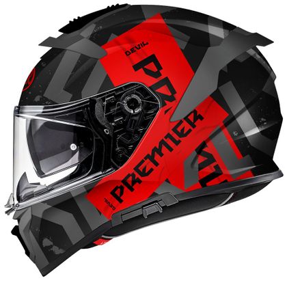 Premier DEVIL TP 17 BM Integraalhelm - Zwart / Rood Ref: PE0473 