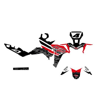 RiderUnik PRONTO Dekorationssatz - Schwarz / Rot