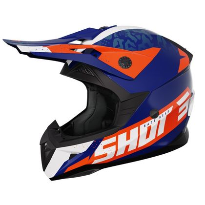 Casco de motocross Shot PULSE - AIRFIT 2023 - Blanco / Azul Ref : SO2457 