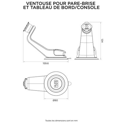 Support Smartphone Quad Lock pour voiture Quad Lock V6 - Noir