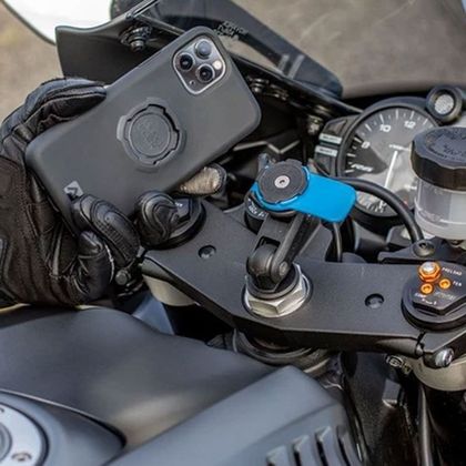 Soporte smartphone Quad Lock potencia de manillar para moto deportiva - Negro