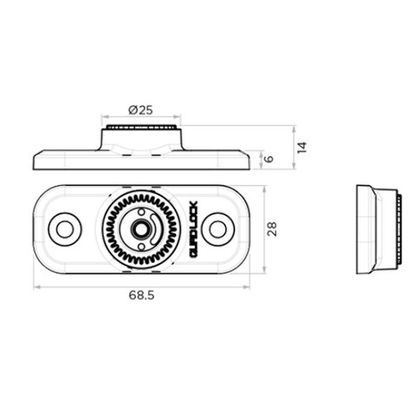 Soporte smartphone Quad Lock QLP-360-F2H rectangular plano (2 orificios) universal - Negro