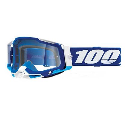 Masque cross 100% RACECRAFT 2 - BLUE - CLEAR 2022 Ref : CE0878 / NPU 