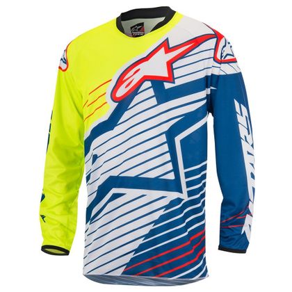 Camiseta de motocross Alpinestars RACER BRAAP YELLOW FLUO WHITE DARK BLUE  2017
