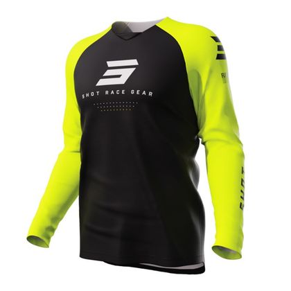 Camiseta de motocross Shot RAW - ESCAPE 2023 - Amarillo / Negro Ref : SO2384 